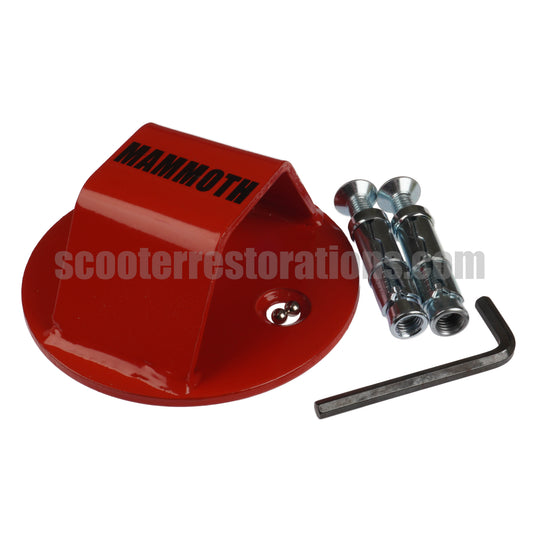 Mammoth Motorcycle & Scooter Junior Bolt-In Ground Anchor (Red)