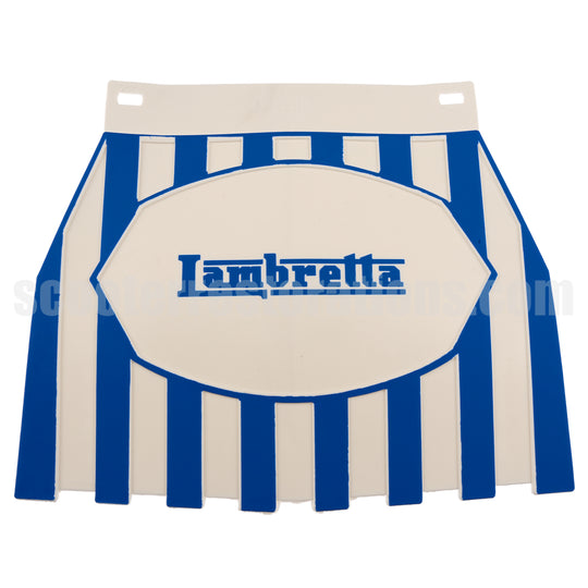 Rear Striped Mudflap (Dark Blue & White Stripes) with Lambretta Logo