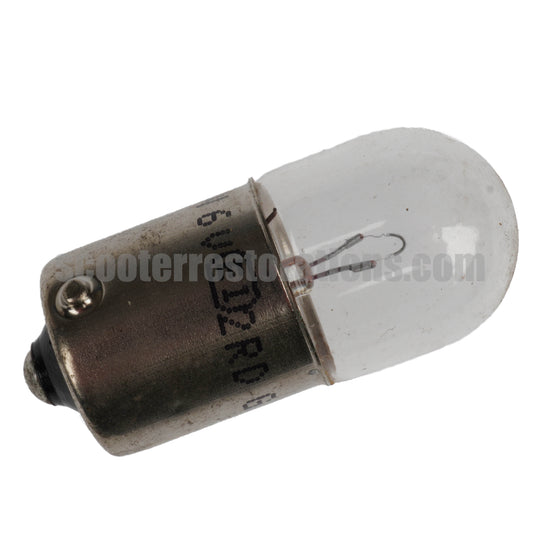 Vespa 6V 5W BA15s Bulb-16mm Bayonet Base (Clear) Rear Light - Pilot Light