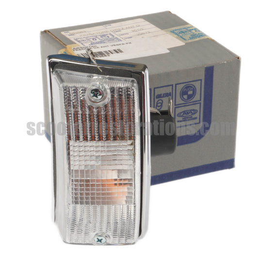 Vespa Front R H Indicator Unit (Clear Lens & Chrome Body) PX PE T5 LML (Siem)