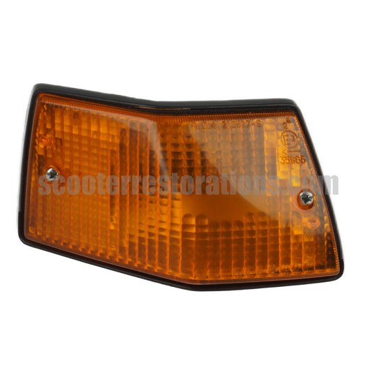 Vespa Rear L H Indicator Unit (Amber Lens & Black Body) PX PE T5 LML (Triom)