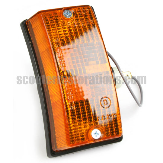 Vespa Front R H Indicator Unit (Amber Lens & Black Body) PX PE T5 LML (Italian)