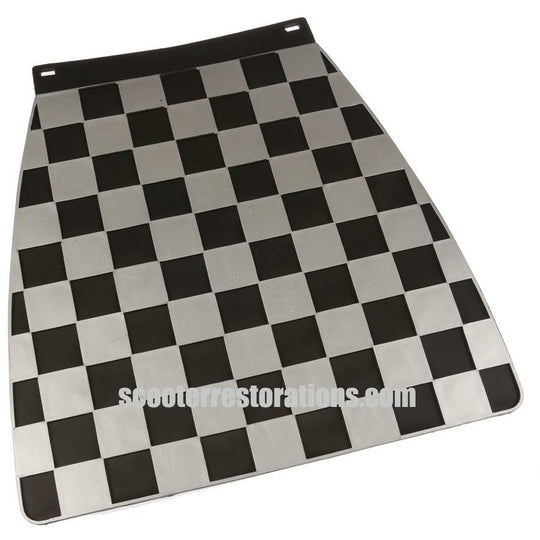 Rear Chequered Mudflap (Silver & Black)