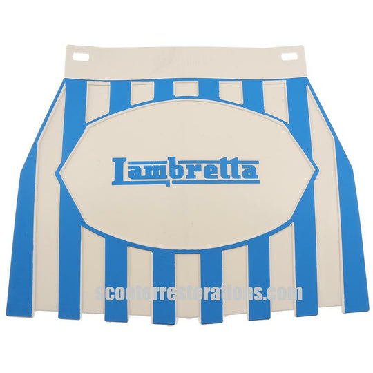 Rear Striped Mudflap (Light Blue & White Stripes) with Lambretta Logo