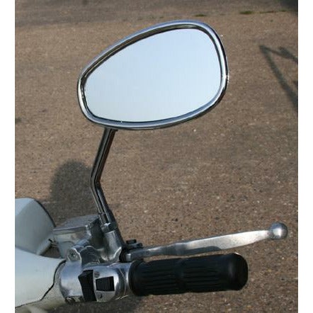 Oval Mirror with Chrome Stem (Hydraulic Disc Brake Conversion) Right-Hand Thread