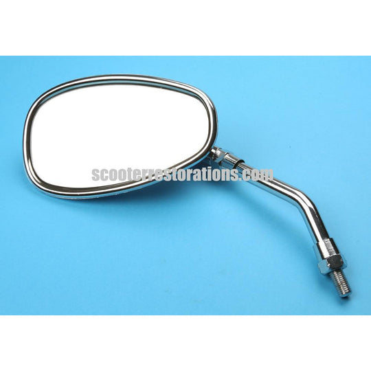 Oval Mirror with Chrome Stem (Left-Hand)
