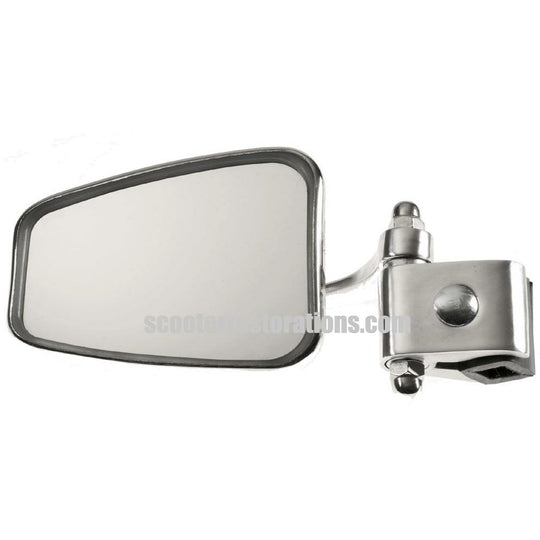 Stadium Chrome Fold-away Legshield Mirror (Trapezoidal Mirror) Left-Hand