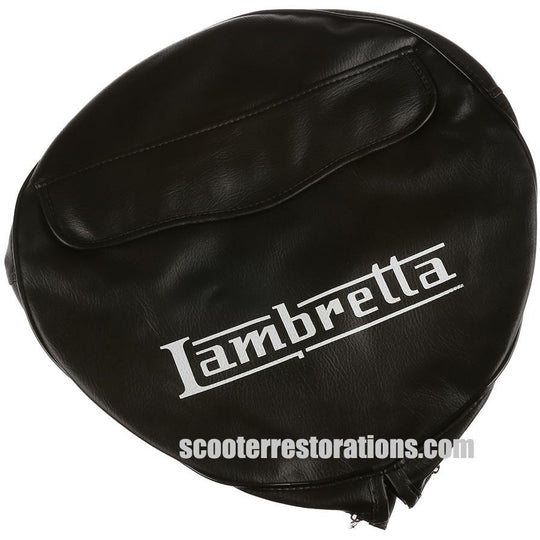 Spare Wheel Cover (10 inch) Black with Pocket & Lambretta Logo