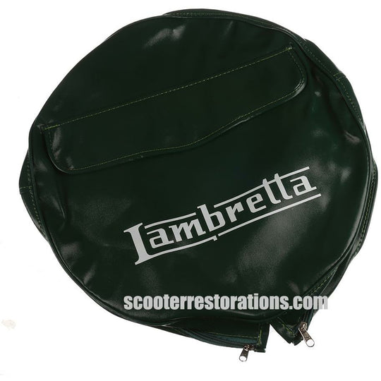 Spare Wheel Cover (10 inch) Dark Green with Pocket & Lambretta Logo