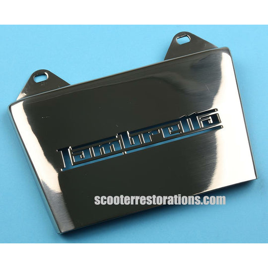 Lambretta Rear Mudflap (Stainless Steel) LAMBRETTA Logo