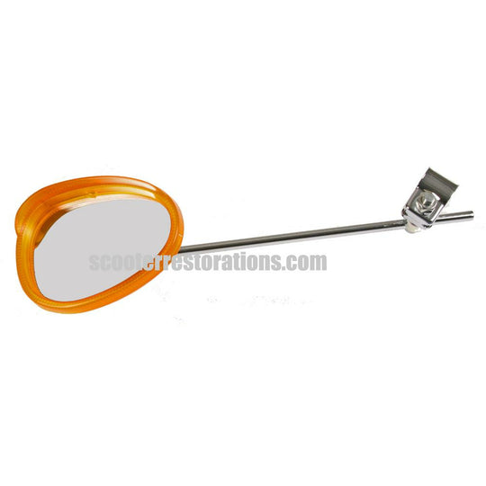 Shell Mirror with 9" Chrome Stem (Left-Hand) Orange