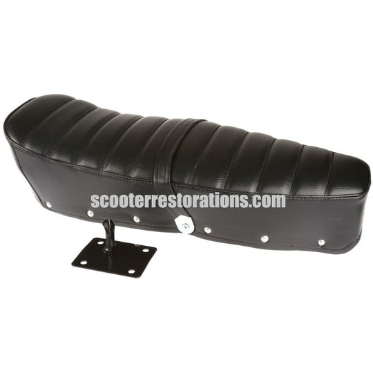 Dual Seat Complete (Ribbed) with Strap & Seat Bracket (Black)