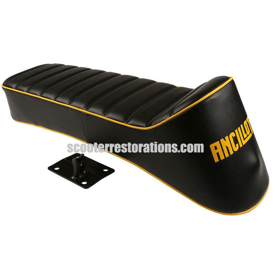 Ancillotti Dual Seat (Black) with Yellow Logo & Yellow Piping