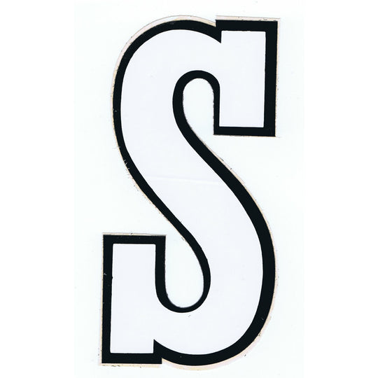 Large "S" Scooter Symbol Self Adhesive (White) Original 1960s N.O.S