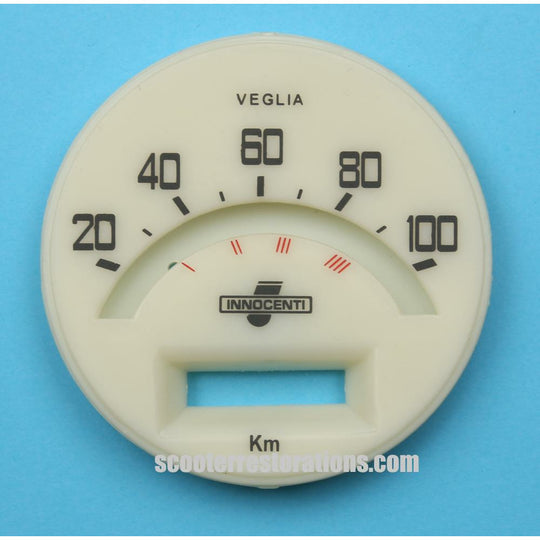 LI150 Series 1 & 2 100 km/h Speedometer Face (Casa Lambretta A 301)
