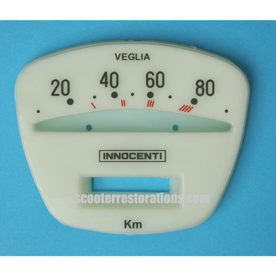LI125 Series 3 80 km/h Speedometer Face (Casa Lambretta A 303)