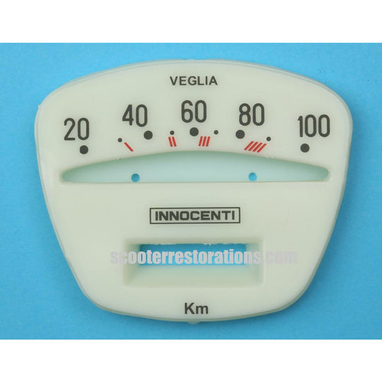 LI150 Series 3 100 km/h Speedometer Face (Casa Lambretta A 304)