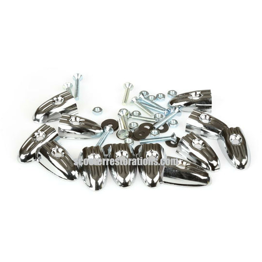 LD MK I/Model A & B Chrome Floor Channel End Caps & Screw Set (Casa Lambretta C 233/K)