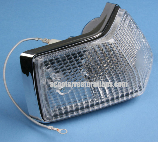 Vespa Rear L H Indicator Unit (Clear Lens & Chrome Body) PX PE T5 LML (Italian)