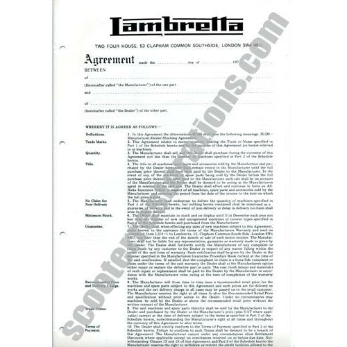 Lambretta Dealer Contract Document (Two Four)
