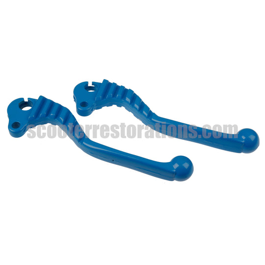 Vespa Dog Leg Handlebar Levers - Ribbed (PX PE T5 LML) Blue (FA Italia)