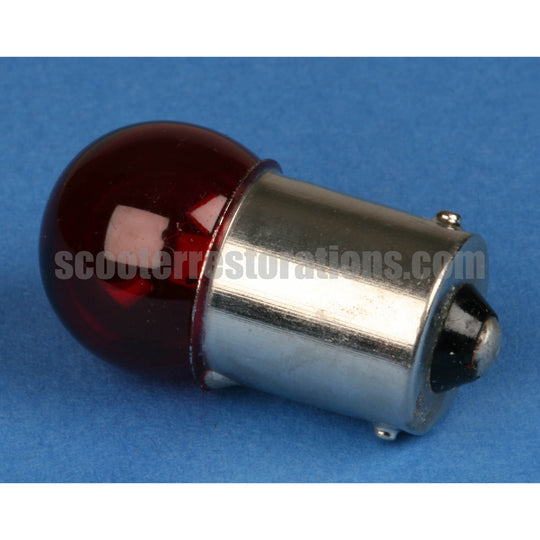 Vespa 12V 5W BA15s-16mm Bayonet Bulb (Red) Rear Light with Clear Lens