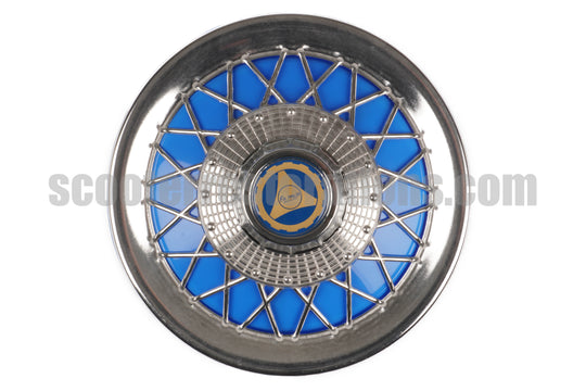 Vespa Wheel Trim (PX PE T5 LML) Blue Chrome Plastic