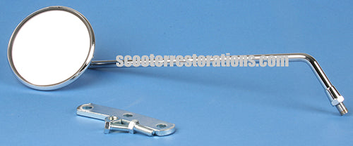 Chrome Mirror with 11" (280mm) Chrome Stem (Left-Hand) Italian