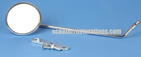 Chrome Mirror with 11" (280mm) Chrome Stem (Right-Hand) Italian