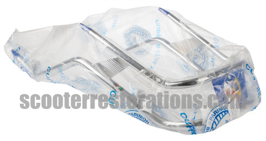 Vespa Chrome Front Bumper Bar (Blue Trim) PK50-125 (Cuppini-Italy)