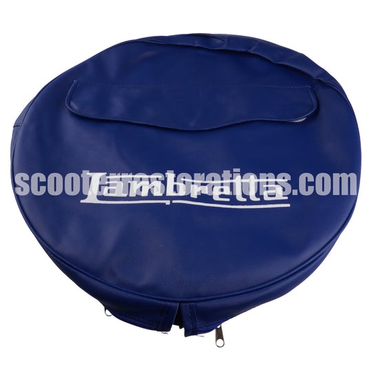 Spare Wheel Cover (10 inch) Blue with Pocket & Lambretta Logo