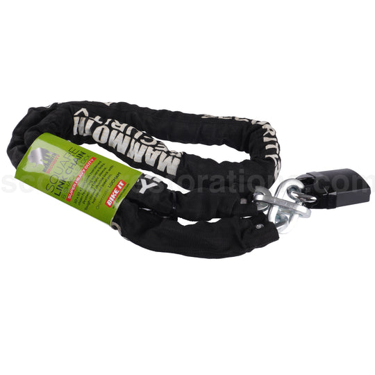 Motorcycle & Scooter Square Link Chain & Shackle Lock with Keys (Mammoth) 10 x 10mm x 1.8m.