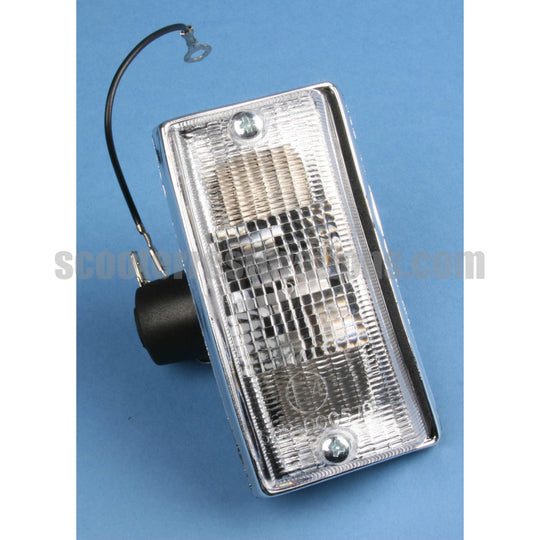 Vespa Front L H Indicator Unit (Clear Lens & Chrome Body) PX PE T5 LML (Italian)