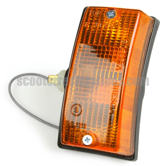 Vespa Front L H Indicator Unit (Amber Lens & Black Body) PX PE T5 LML (Italian)