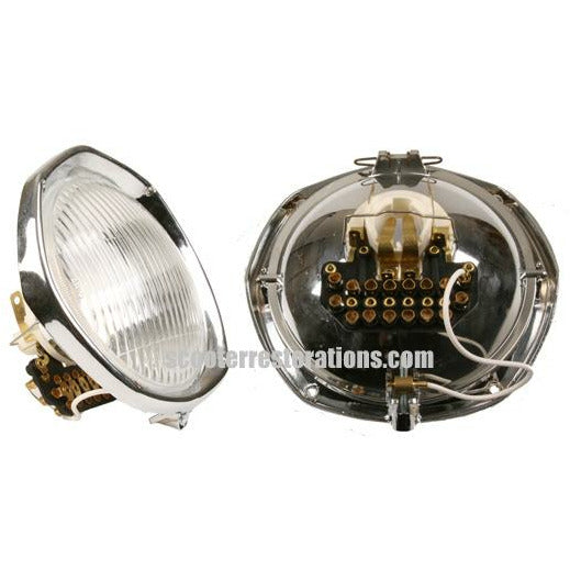 SX Headlight Unit with Chrome Rim & Bulbholder (Italian)
