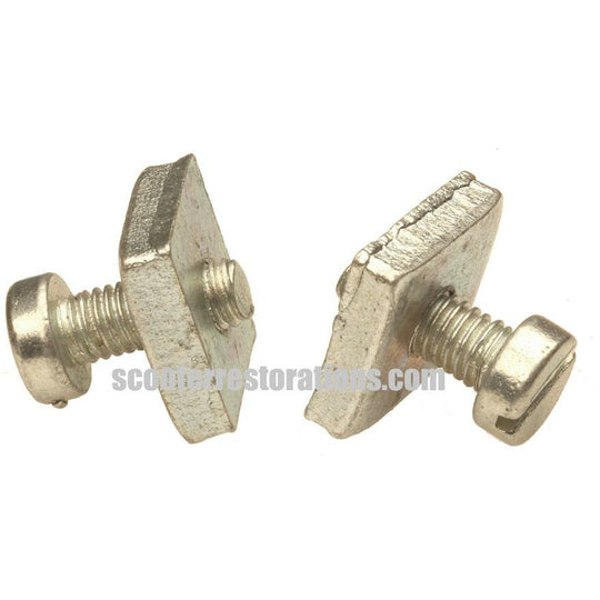 Late Spanish Serveta Head Light Unit Pivot Screws & Square Nuts (a pair)