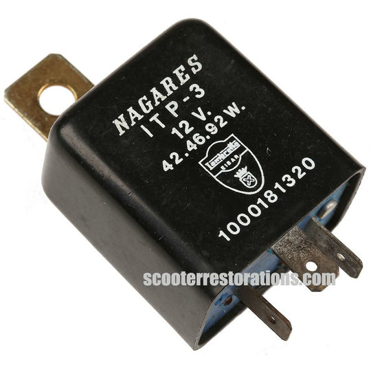 Indicator Relay Switch 12V (Spanish Serveta N.O.S) Black Plastic (3-Pin)