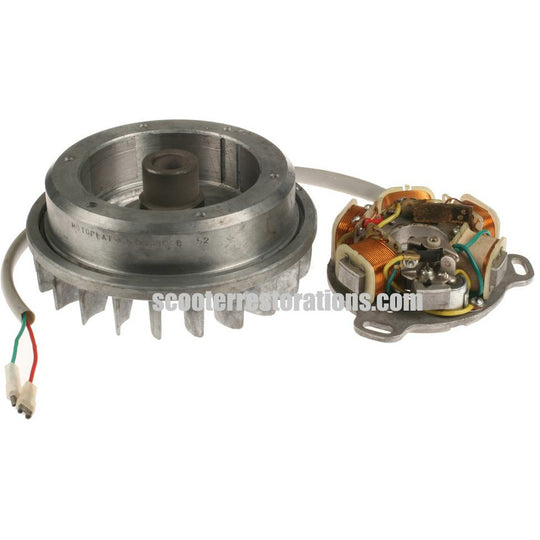 Motoplat Die-Cast Flywheel & Stator Plate (6-Pole) Late Spanish Serveta N.O.S