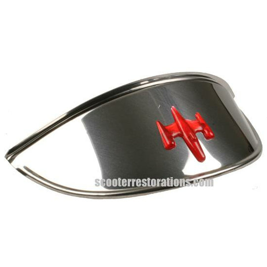 Headlamp Peak (Large) with Red Plastic Gem (Stainless Steel)