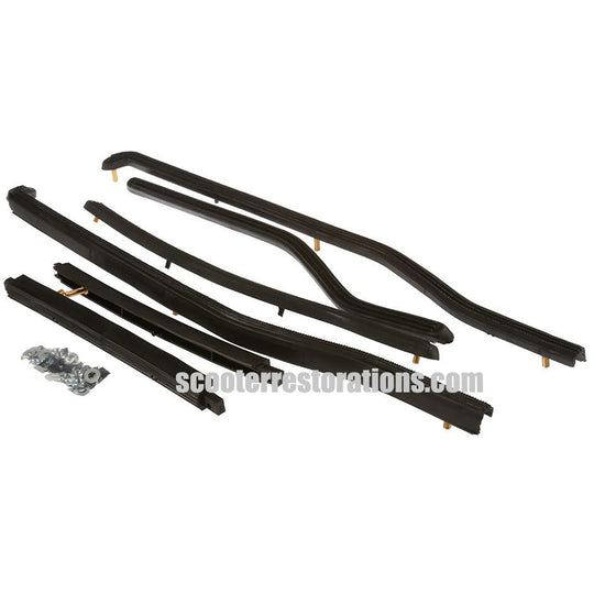 GP Rear Footboard Strips & Screw Set (Italian) Black (Casa Lambretta C 106/A)