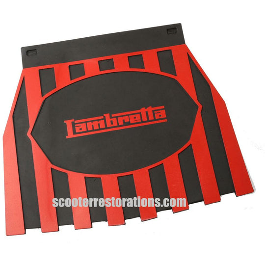 Rear Striped Mudflap (Red & Black Stripes) with Lambretta Logo