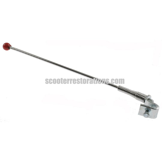 Chrome Aerial With Spring Base (9") Red (Cuppini-Italy)