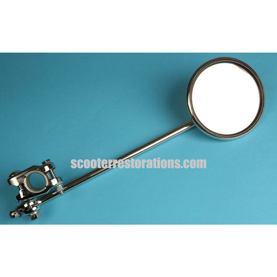 Round Mirror with 11" (280mm) Chrome Stem & Clamp (Italian)