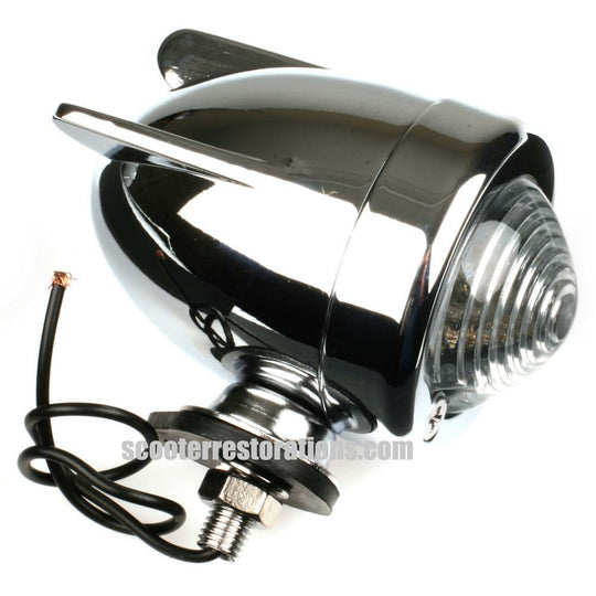 Chrome Bullet Light with 3 Wings & Clear Lens