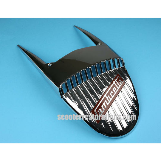 Series 1 & 2 Front Mudguard Clamshell Embellisher (Red Lambretta Badge)