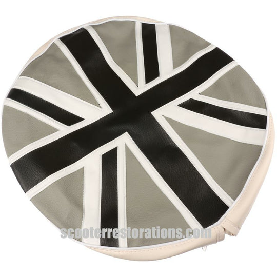 Black, White & Light Grey Union Jack Spare Wheel Cover (10 inch)