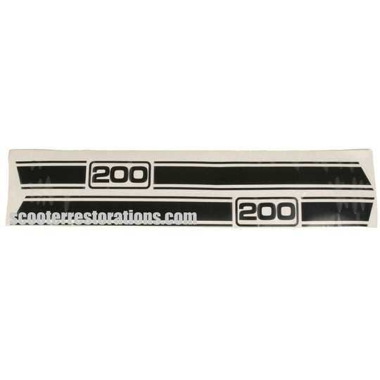 Serveta Jet 200 Side Panel Stripes (Matt Black) a Pair (Casa Lambretta C 382)