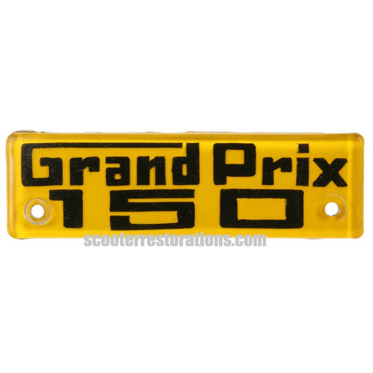 GP150 Legshield Badge (Early SIL) Perspex (Black & Yellow)