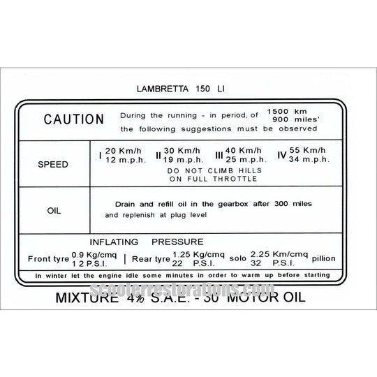 LII50 Legshield Running-in Transfer