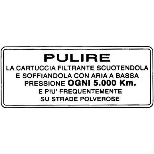 Air Filter Transfer (Series 3) Italian Text (Casa Lambretta C 224)